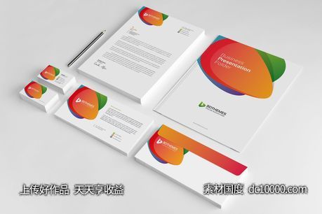 高品质的时尚几何图形实用企业形象VI设计模板（AI, EPS, PSD）-源文件-素材国度dc10000.com