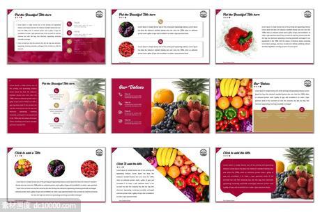 一组实用的多色食物主题PPT模版下载[pptx,pdf] - 源文件