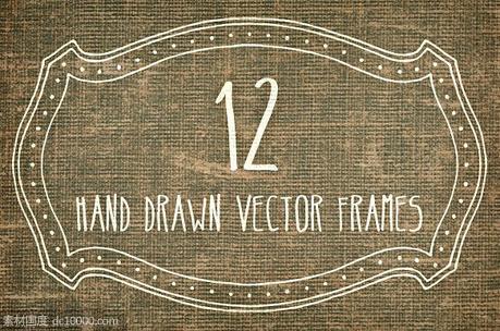 手绘装饰框矢量图形 Hand Made Vector Frames Pack 1 - 源文件