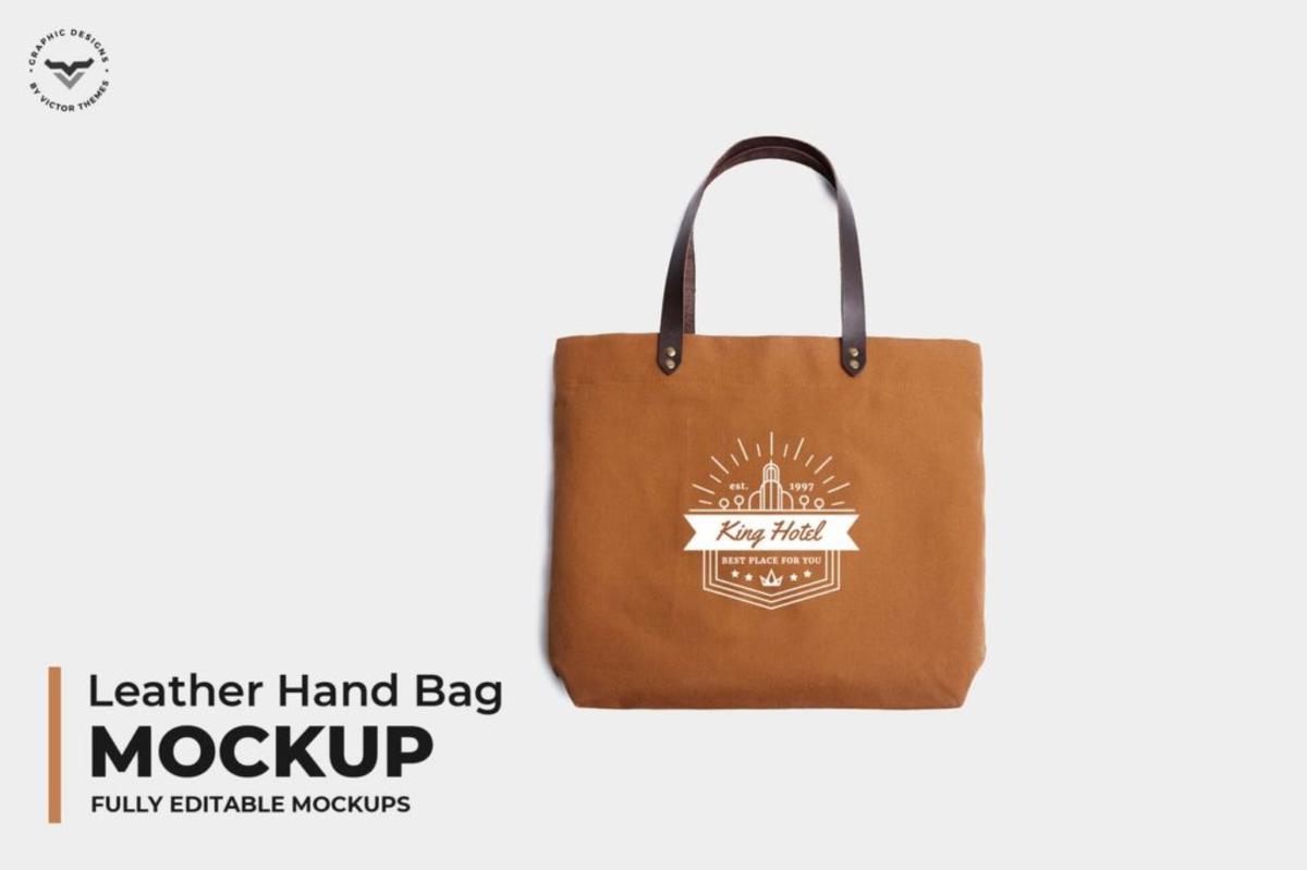 Mockups  高端奢侈品品牌皮革翻毛皮麂皮材质手提包手袋样机PSD