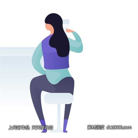 UI插图人物生活商务办公插画AI矢量设计素材-源文件-素材国度dc10000.com