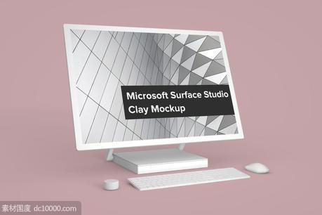 Mockups  Microsoft Surface Studio电脑模型智能对象样机下载PSD - 源文件