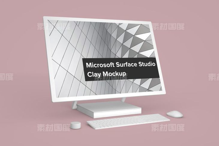 Mockups  Microsoft Surface Studio电脑模型智能对象样机下载PSD