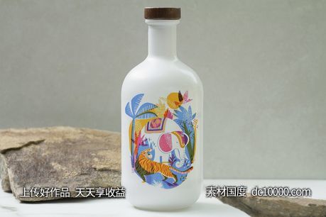 少见稀有的中国风陶瓷青花瓷瓶子包装设计VI样机展示模型-源文件-素材国度dc10000.com