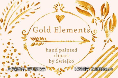 黄金设计元素合集 Gold Design Elements-源文件-素材国度dc10000.com