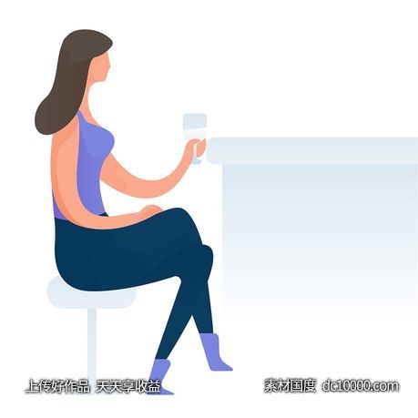 UI插图人物生活商务办公插画AI矢量设计素材-源文件-素材国度dc10000.com