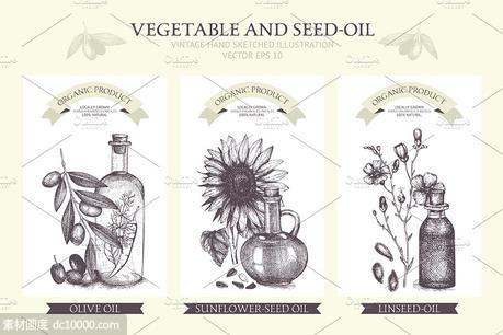 植物油相关设计素材包 Seed Oil Design Collection - 源文件