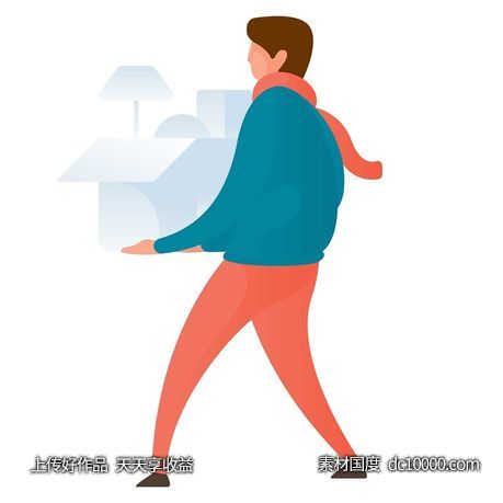 UI插图人物生活商务办公插画AI矢量设计素材-源文件-素材国度dc10000.com