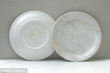 少见稀有的中国风陶瓷盘子餐盘设计VI样机展示模型 - 源文件