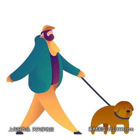 UI插图人物生活商务办公插画AI矢量设计素材-源文件-素材国度dc10000.com