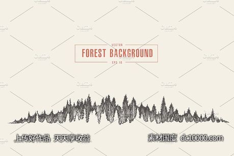 矢量松岭背景图形 Pine forest background-源文件-素材国度dc10000.com