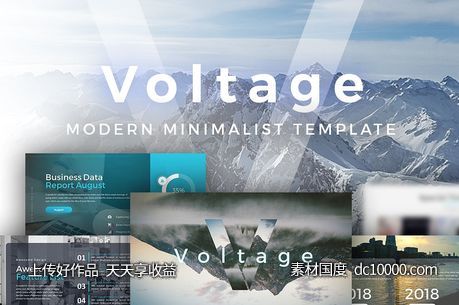 Voltage -创造性商业化的PPT幻灯片模板下载[pptx]-源文件-素材国度dc10000.com