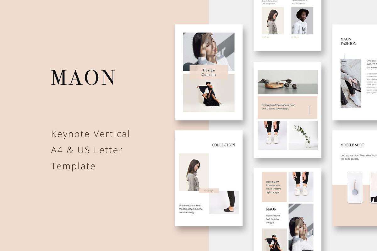 时尚竖版ppt素材模板 MAON ndash Vertical Keynote Template