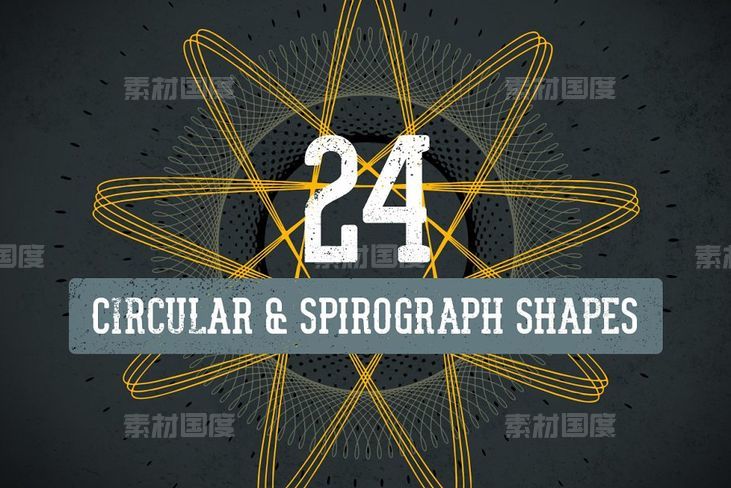 环绕旋转绘图矢量图形 Circular Spirograph Vector Pack 1