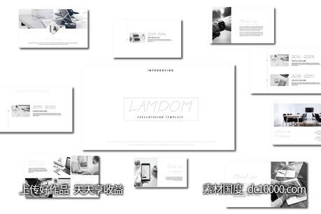 Lamdom时尚 简约PowerPoint模板-源文件-素材国度dc10000.com