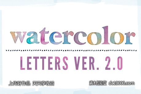 A-Z水彩字母插画 Watercolor Letters-源文件-素材国度dc10000.com