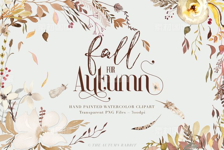秋天主题水彩剪切画 Fall for Autumn ndash Watercolor Clipart