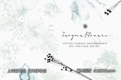 手工花卉插图 Imagine Flowers-源文件-素材国度dc10000.com