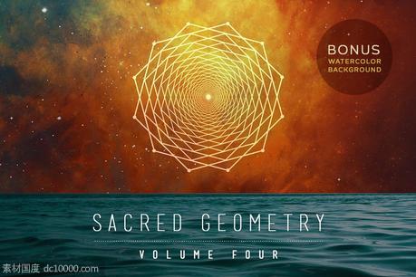 宗教几何矢量图形素材包 Sacred Geometry Vector Pack Vol 4 - 源文件