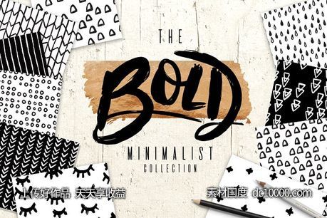 大胆极简主义纹理图案 Bold Minimalist Pattern Collection-源文件-素材国度dc10000.com