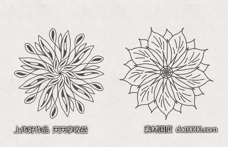 矢量花卉素材 Vector Floral Radial Illustrations [AI, SVG] - 源文件