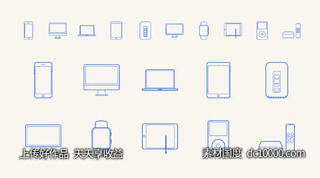 Apple 设备线性图标-源文件-素材国度dc10000.com