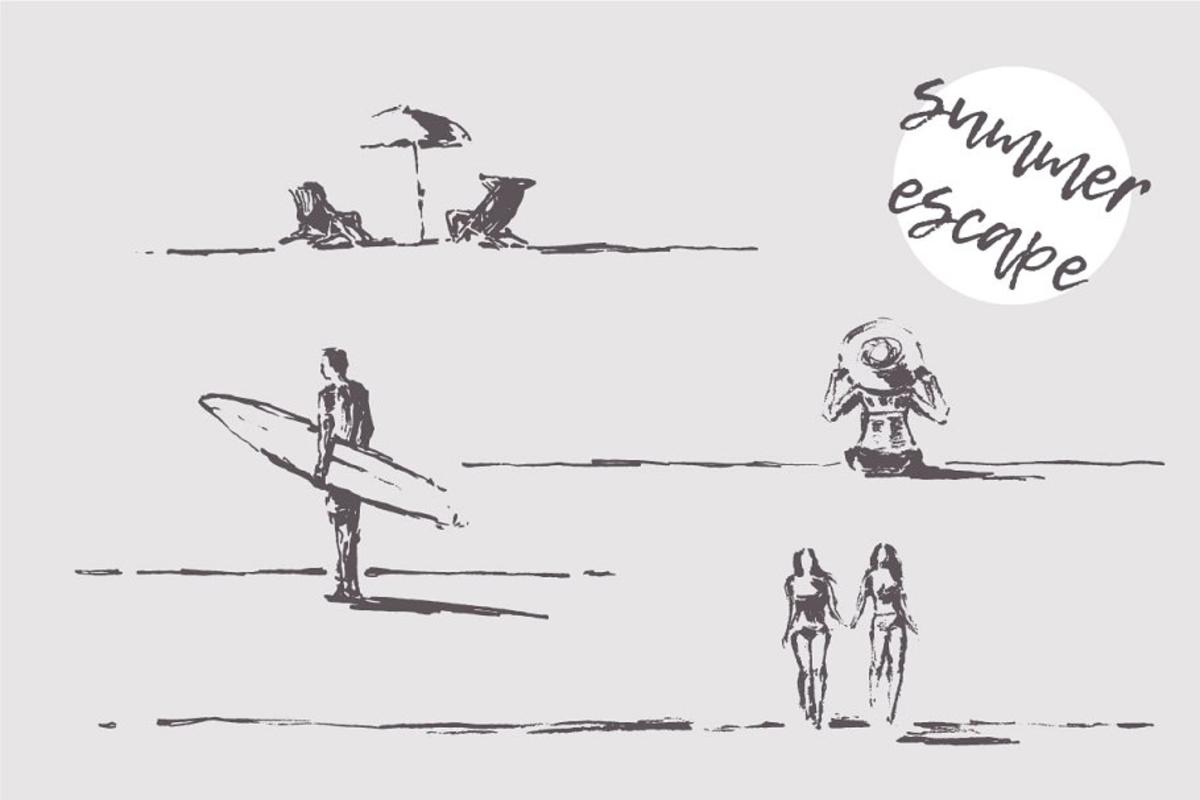 滨海景观素描贴图 Landscapes with seaside view