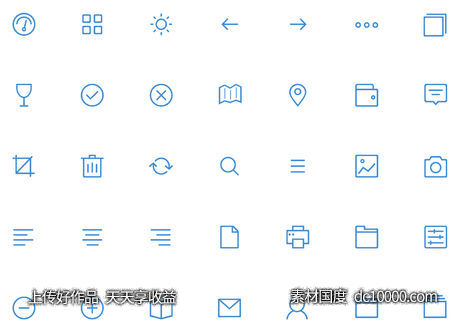 35枚极简线性图标-源文件-素材国度dc10000.com