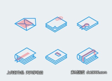 Isometric 线性图标-源文件-素材国度dc10000.com