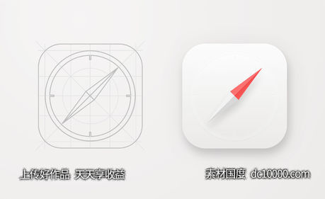 Safari 应用图标重设计-源文件-素材国度dc10000.com