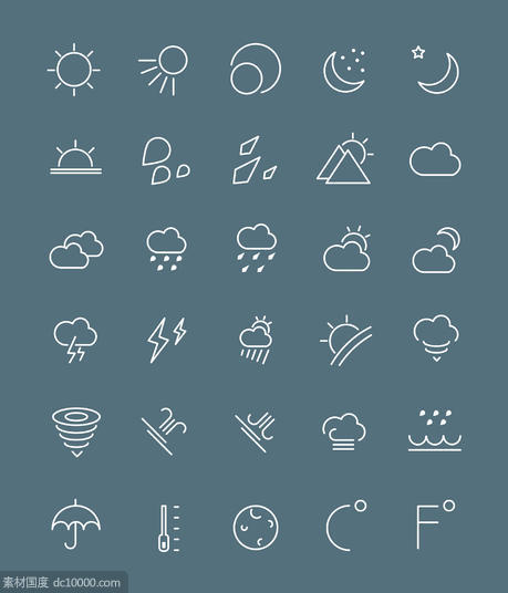 30  Weather  Icons - 源文件