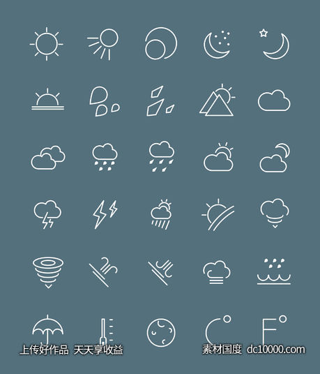 30  Weather  Icons-源文件-素材国度dc10000.com