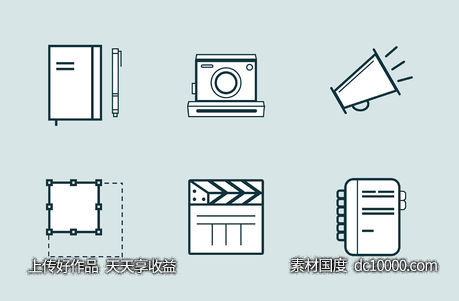 艺术工作图标-源文件-素材国度dc10000.com