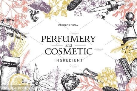 香水及化妆品配料元素集 Perfume  Cosmetic Ingredients Set - 源文件