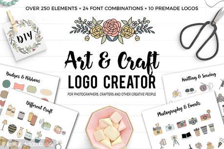 艺术和工艺主题 Logo 设计素材包 Art and Craft Logo Creator - 源文件
