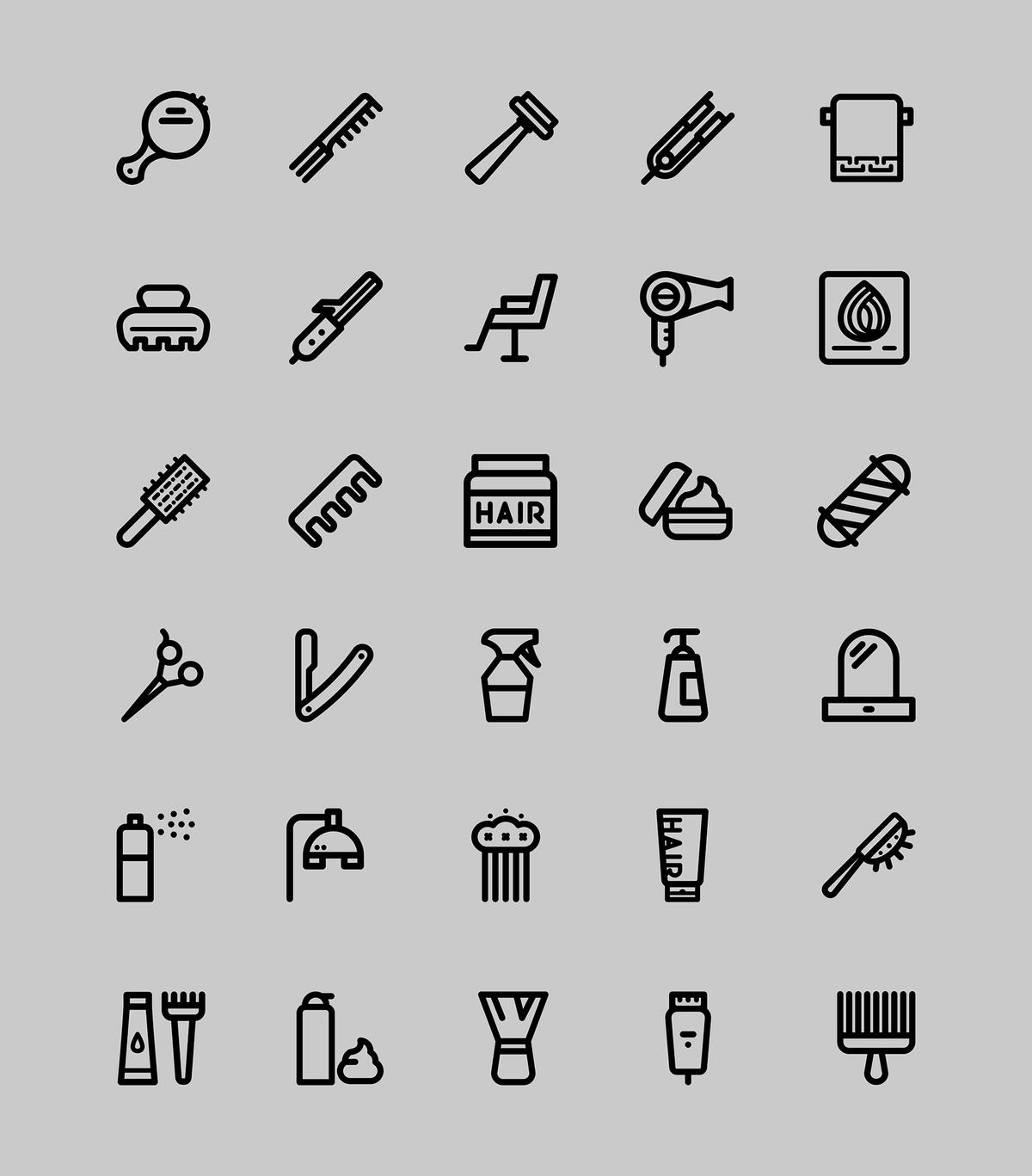 30枚美发沙龙图标