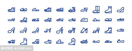 40枚鞋子图标 - 源文件