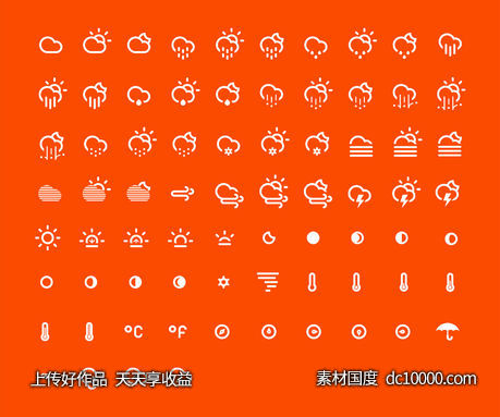 Climacons 天气图标-源文件-素材国度dc10000.com