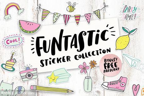 可爱的贴纸剪贴画合集 Funtastic Sticker Clipart Collection - 源文件