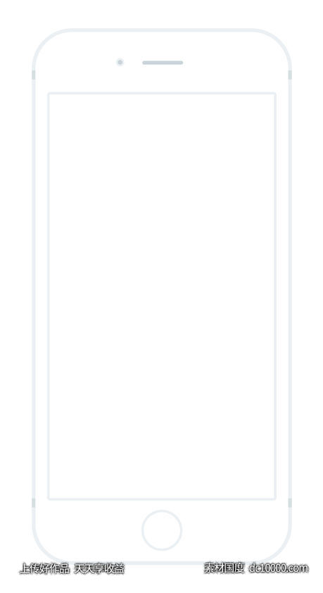 iPhone 6 极简线框图-源文件-素材国度dc10000.com