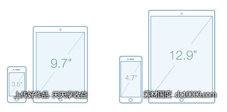 iphone  iPad Outlines-源文件-素材国度dc10000.com