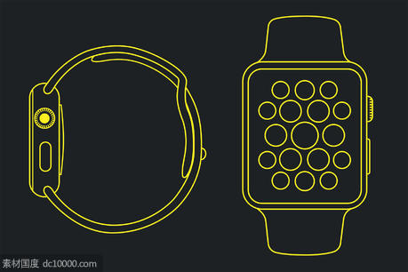Simple Apple Watch  Wireframe - 源文件