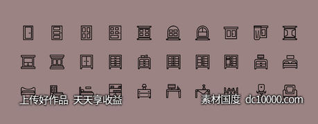 Furniture  Icon Set-源文件-素材国度dc10000.com