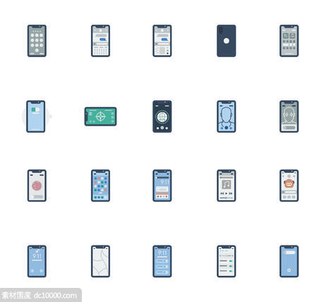 20枚iPhone X 元素图标 - 源文件