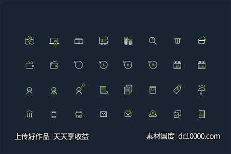 Banking Icon Set-源文件-素材国度dc10000.com