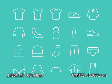 24 Clohing  Icons-源文件-素材国度dc10000.com