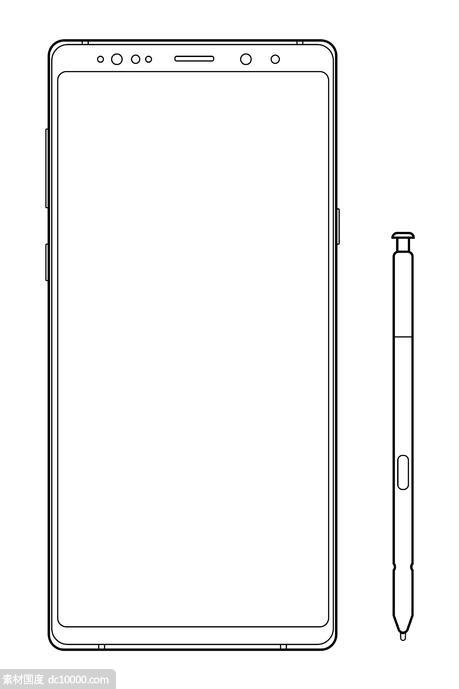 三星Galaxy Note 9线框模型 - 源文件