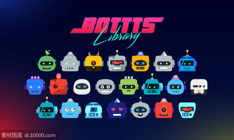 Bottts机器人头像 .sketch素材下载 - 源文件