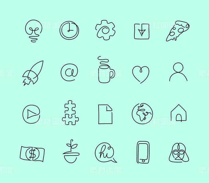 One  Line  Icons