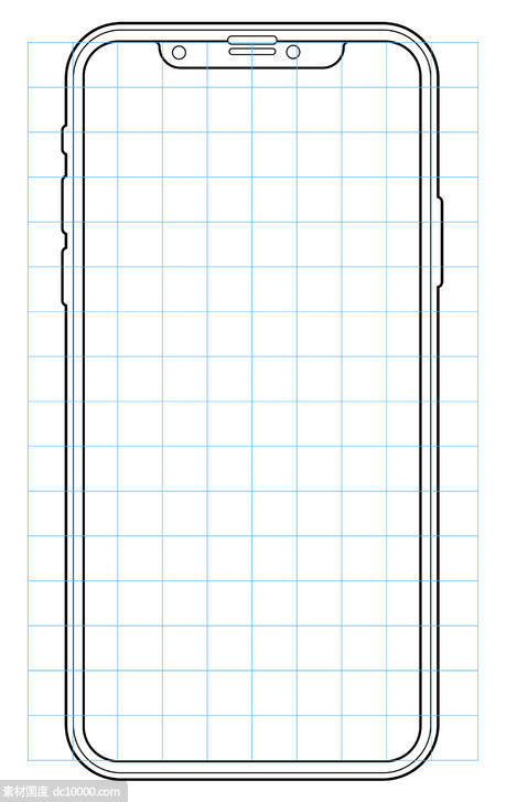iPhone X 线框模板 - 源文件
